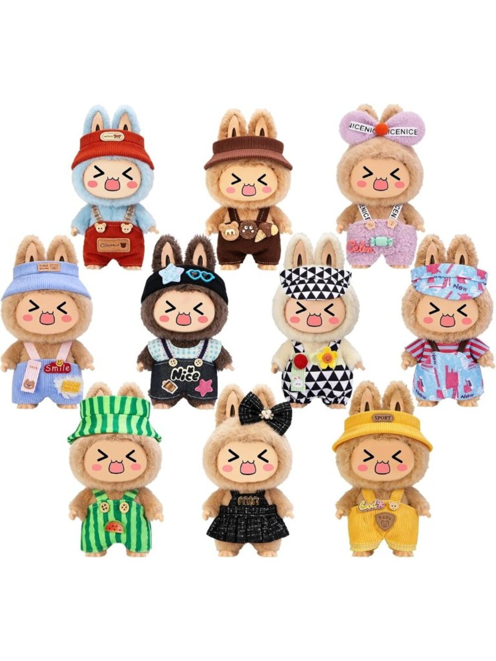 10 Stylish Handmade Doll Outfits & Accessories Set for 6.7" Collectible Dolls